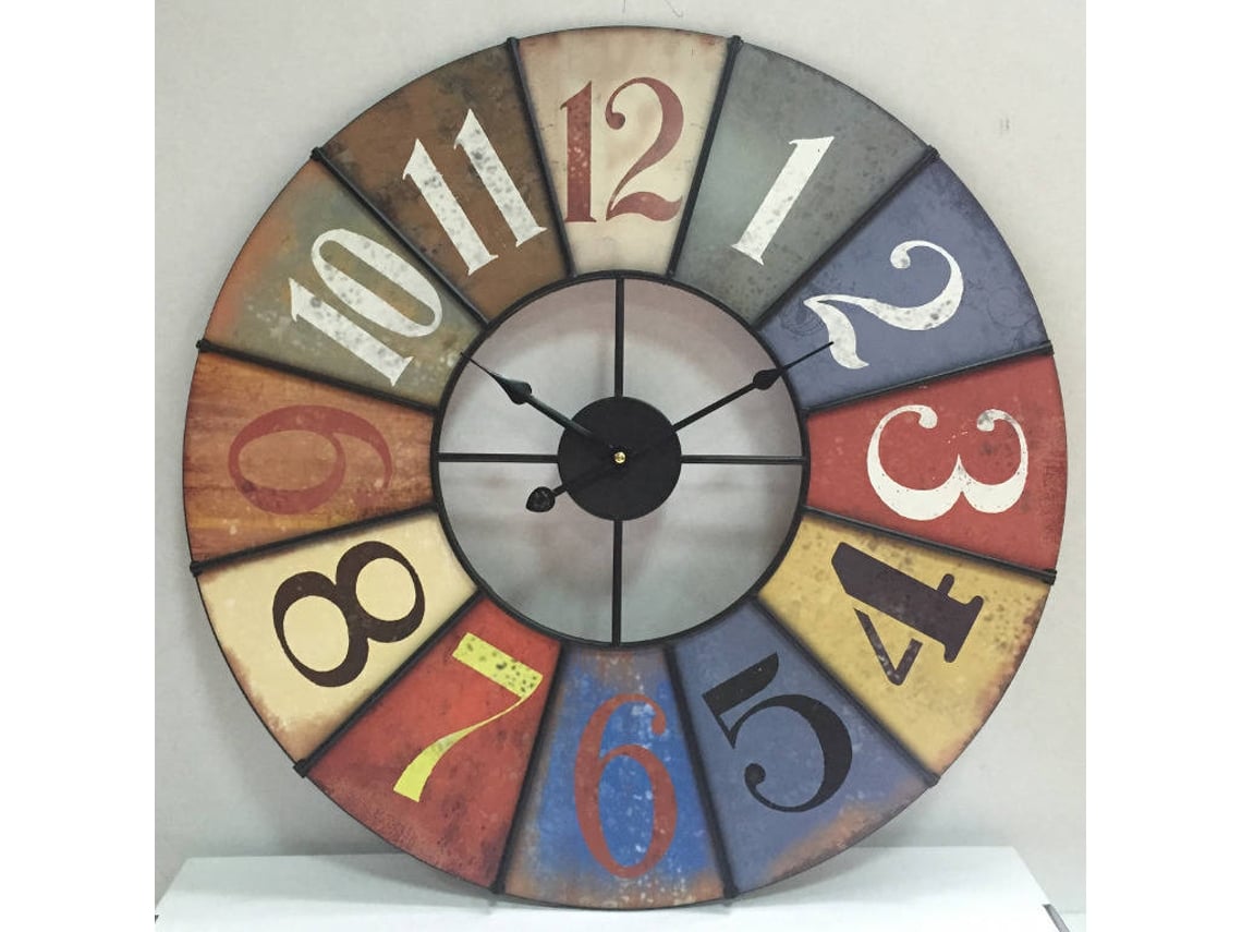 Reloj Pared Vintage Hierro y Mdf OZAIA Chronos (Multicolor - MDF