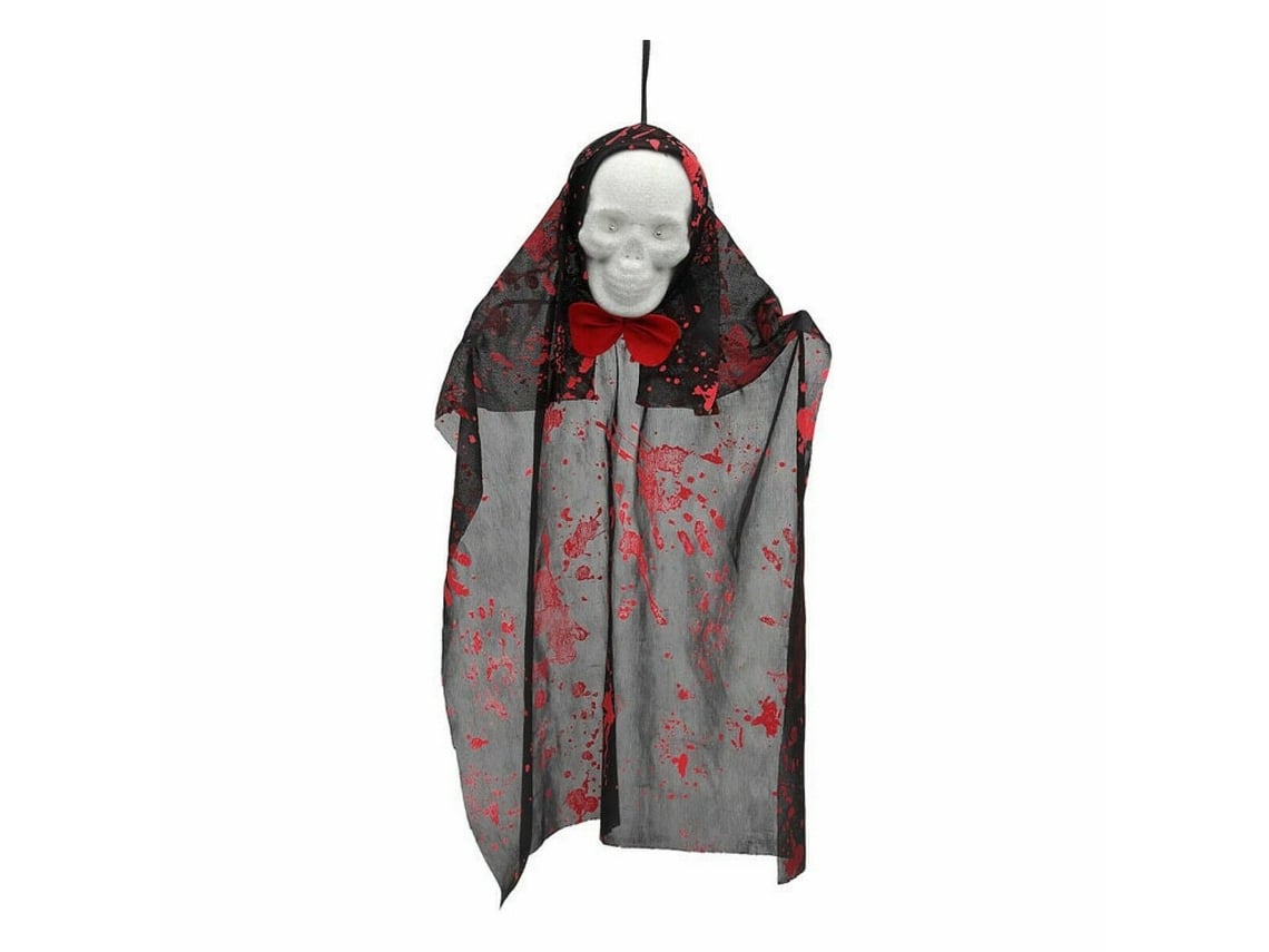 Esqueleto Colgante Sangriento Negro Halloween BIGBUY