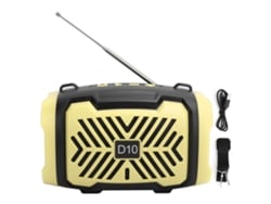 Caixa De Som Sem Fio Bluetooth V5.0 Com Rádio Fm, Lanterna E Correia Amarela Para Festa E Camping