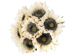 6 Girasoles Artificiales De Seda Estilo Vintage Con Tallos Largos