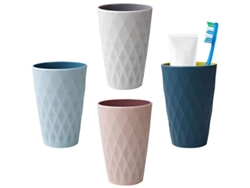 Vaso De Baño, 450 Ml, Diseño De Estilo Escandinavo, Resistente, 4 Unidades (8 × 12 × 5 Cm)