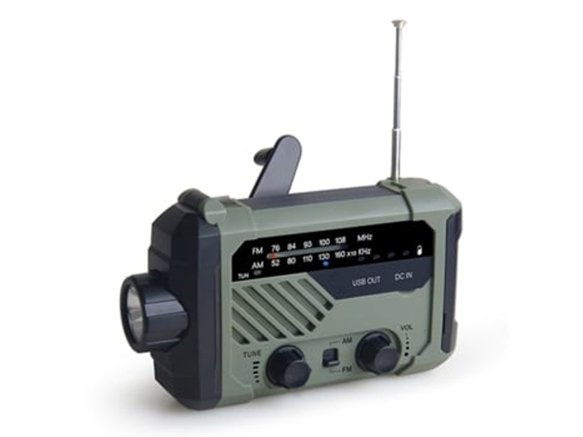Radio digital FM AM, lámpara de emergencia externa, alarma SOS, 2000 mAh, Perfect Panoona