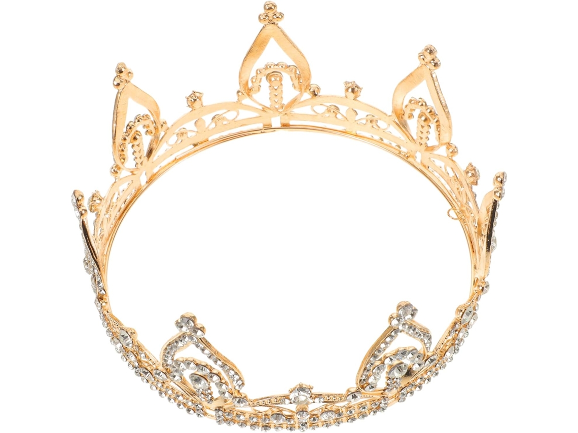 Corona Nupcial Redonda Con Diamantes De Imitación, Accesorio Brillante Para El Cabello Para Fiestas Y Decoración De Cumpleaños.