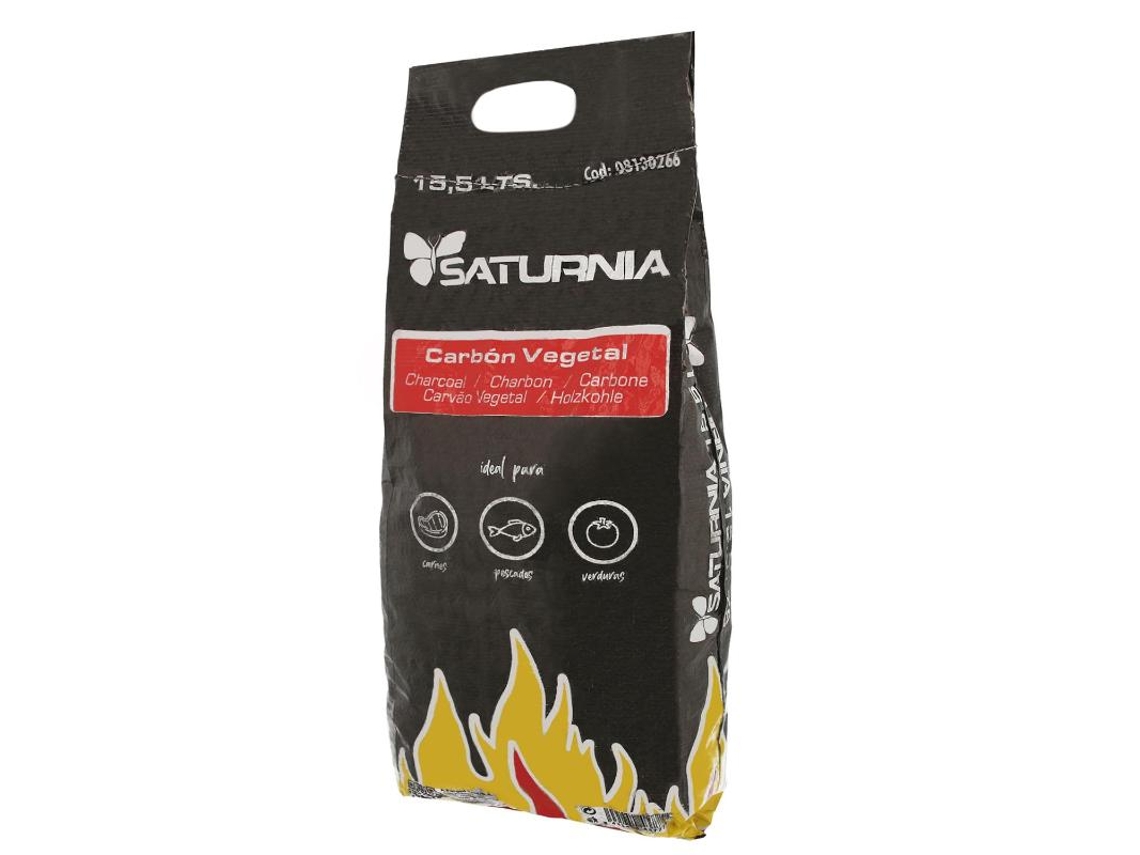 Bolsa carbon vegetal para barbacoas 15,5 litros carbon duradero y trozos de gran tamaño,