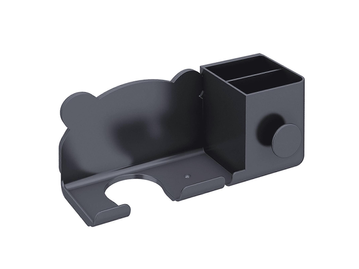 Soporte de pared para secador de pelo con barriles de almacenamiento, soporte y GOKOCO