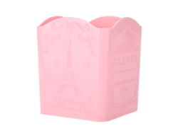 Contenedor de almacenamiento Rebe-casa con estampado de la Torre Eiffel rosa para artículos de papelería, cosméticos y herramientas de manicura.