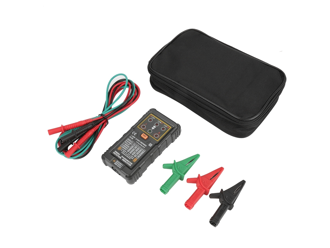 Probador De Velocidad Portátil Para Motores Trifásicos Peakmeter Pm5900 Con Indicador De Fase Y Dirección.