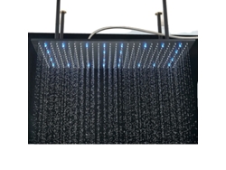 Boquilla de ducha LED, acabado niquelado, diseño rectangular, color negro OEM