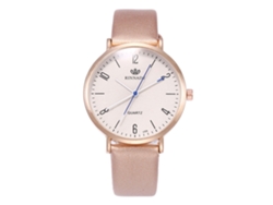 Reloj De Pulsera Informal Para Hombre Y Mujer Con Correa De Piel Sintética Dorada Y Movimiento De Cuarzo.