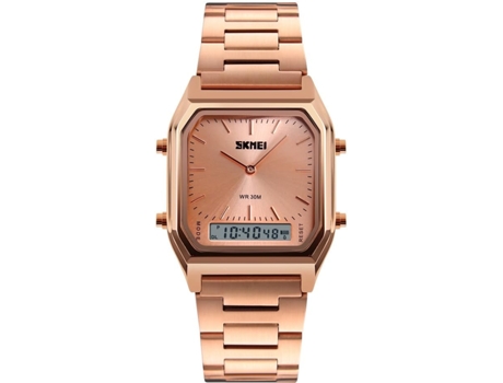 Relojes de pulsera dobles cuadrados VEANXIN-Negro plata