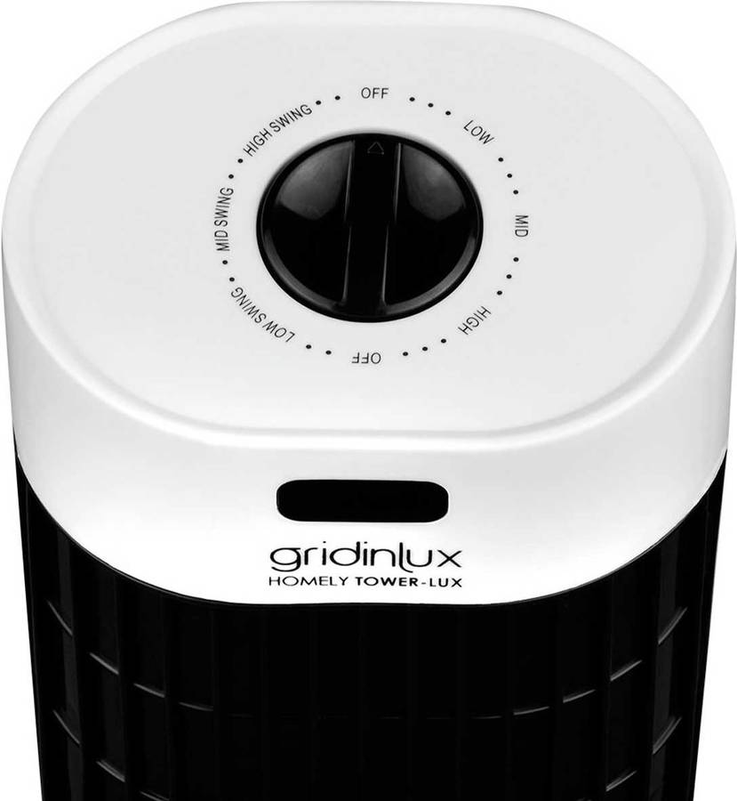 Fan Homely Tower lux gridinlux blanco ventilador torre aire acondicionado viento frio oscilante 79cm 45w 3 velocidades mando 45 de pie 79 75º