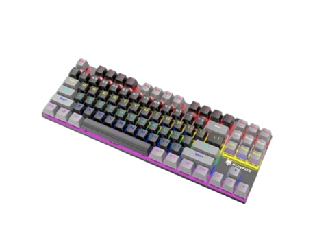 K80 Teclado mecánico de 87 teclas Interruptor azul Ergonómico Antideslizante Mezcla sensible Retroiluminación de color a juego USB Escritorio con c...