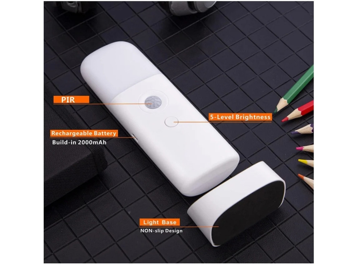 Luces LED de noche portátiles recargables con sensor de movimiento para interiores, con cable USB, luz de pared inalámbrica con interruptor de encendido y apagado. Bestvite