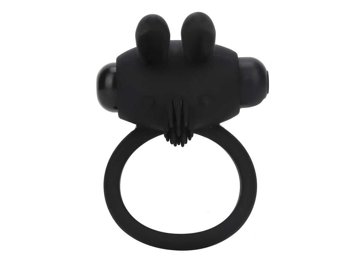 Anillo Vibrador De Silicona Para Hombre Retardo De Eyaculación Juguete Adulto Negro