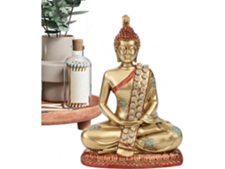 Estatua De Buda Dorada Escultura Zen Resina Para Oficina Compacta Mesa Meditaci N Ideal Sala T Vitrina Vinoteca Y