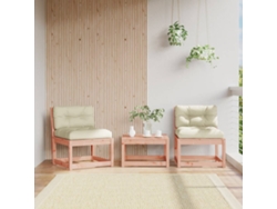 Sofás de jardín de 2 piezas con cojines de madera maciza Douglas de Lovely Home