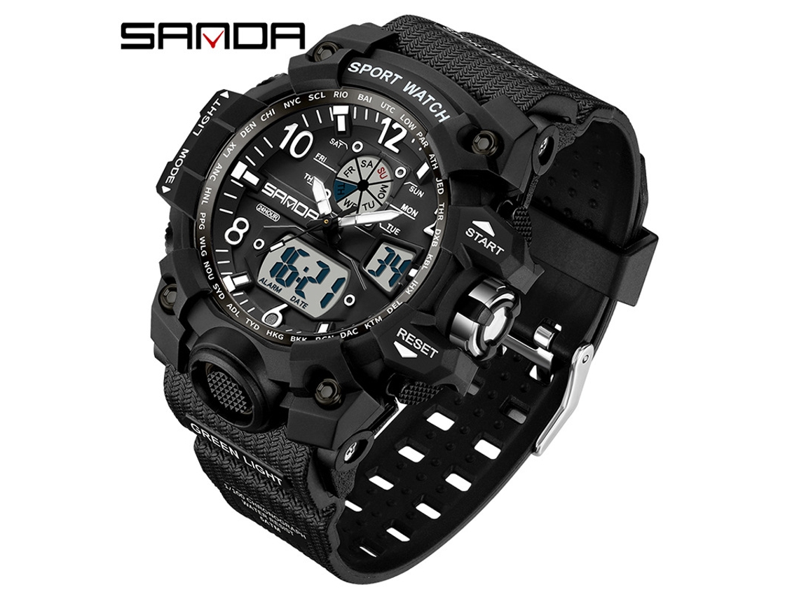 Reloj Deportivo Multifuncional Luminoso, Moderno Y A La Moda (blanco Y Negro para Mujer)