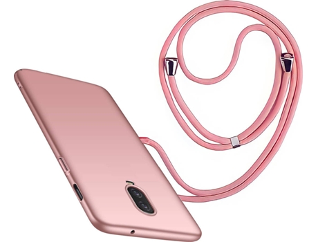 Funda Oneplus 6T Turtleshell Rígida con Collar Rosa