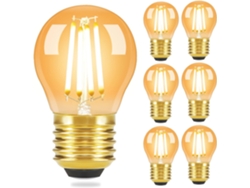 Zmh Bombillas Led Vintage E27 G45 4w 2700k Blanco Cálido, Vidrio Antiguo, Filamento Edison (paquete De 6)