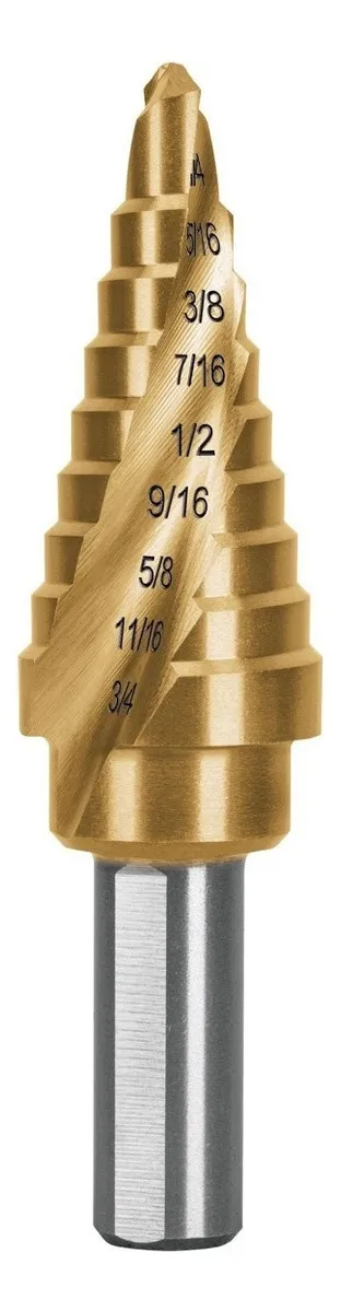 Broca De Titânio Escalonada 9 Passos 1/4 3/4 Truper 101552vayotoy