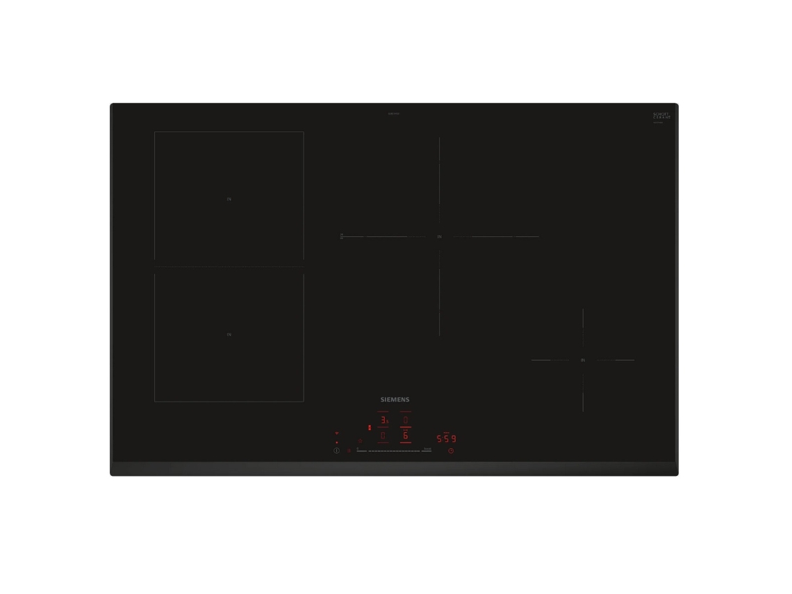Placa de inducción 80cm 4 fuegos 7400w negra ED851HSB1E - SIEMENS