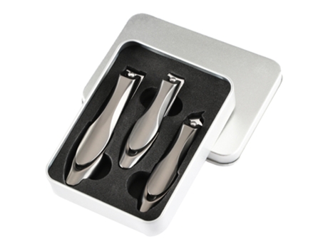 Herramientas De Manicura De Acero Inoxidable, Tijeras Para Uñas, Cortaúñas De Diseño Desmontable, Tres Abrazaderas En Caja De Aluminio Negro ZMDECQ...