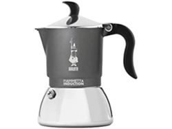 Cafetera de Inducción Bialetti Fiammetta, 2 Tazas, Adecuada para Todos los Calentadores, Diseño Elegante, Gris (100 ml)
