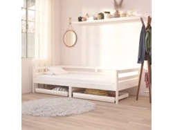 Cajones Para Sofá Cama 2 Piezas Blanco Madera Maciza De Pino