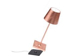Lámpara de Mesa Poldina Pro Mini Fogli Cobre LED Recargable y Regulable ZAFFERANO