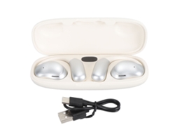 Auriculares Bluetooth 5.4 De Oído Abierto, Resistentes Al Agua Ipx7, Con Estuche De Carga, Tiempo De Carga De 12 Horas, Blanco/plata.