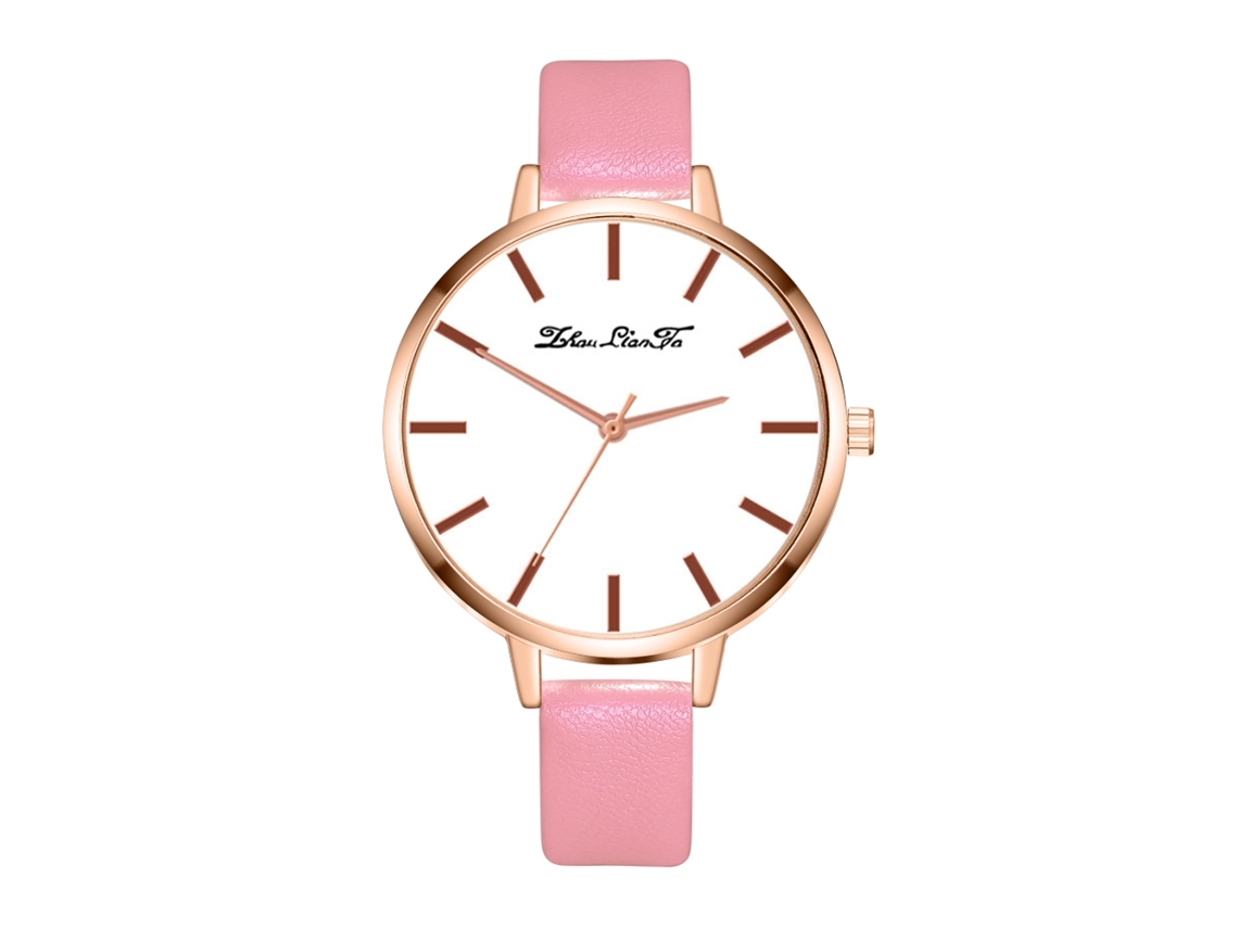 Reloj De Moda Para Mujer Zhoulianfa, Correa De Pu, Movimiento De Cuarzo Analógico, Elegante Oro Rosa.