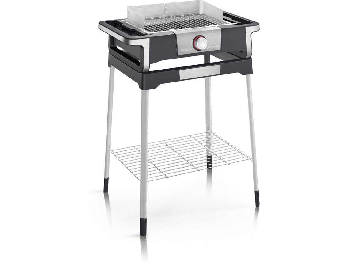 Barbacoa Grill Severin 8117 boost pg8117 negro senoa con parrilla de acero inoxidable y bandeja almacenaje zona m 3000
