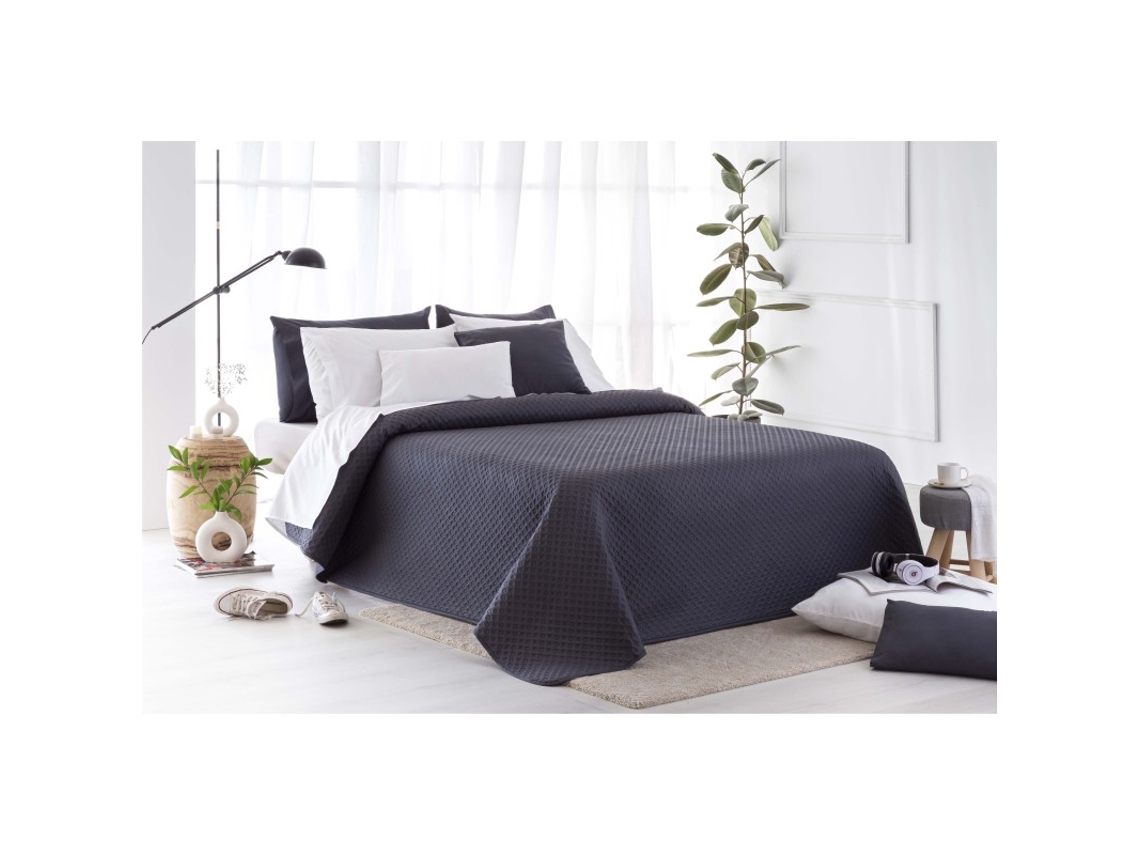 Colcha Boutí Microfibra 4 Estaciones Cama 105- 200X260cm Piqué Gris Oscuro TODOCAMA