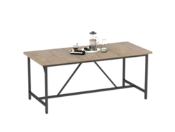Mesa de comedor rectangular para 6 a 8 personas, madera natural.