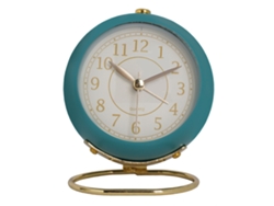 Reloj de metal de estilo europeo 2026, reloj infantil silencioso con alarma, movimiento de cuarzo azul oscuro para sala de estar y dormitorio.