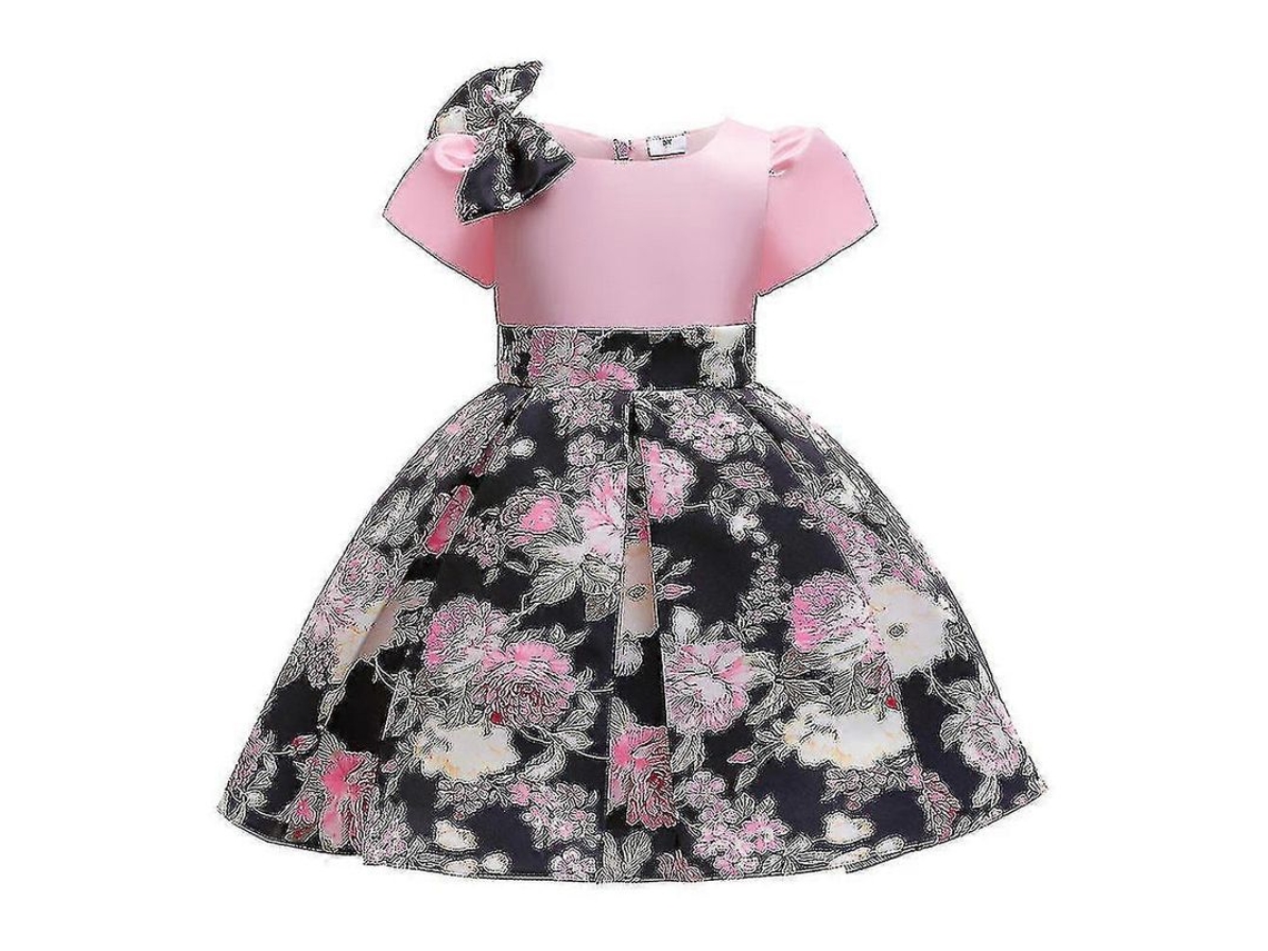 2026-vestido De Fiesta Para Niñas Con Lazo Y Flores Para Certamen, Dama De Honor, Boda Y Baile