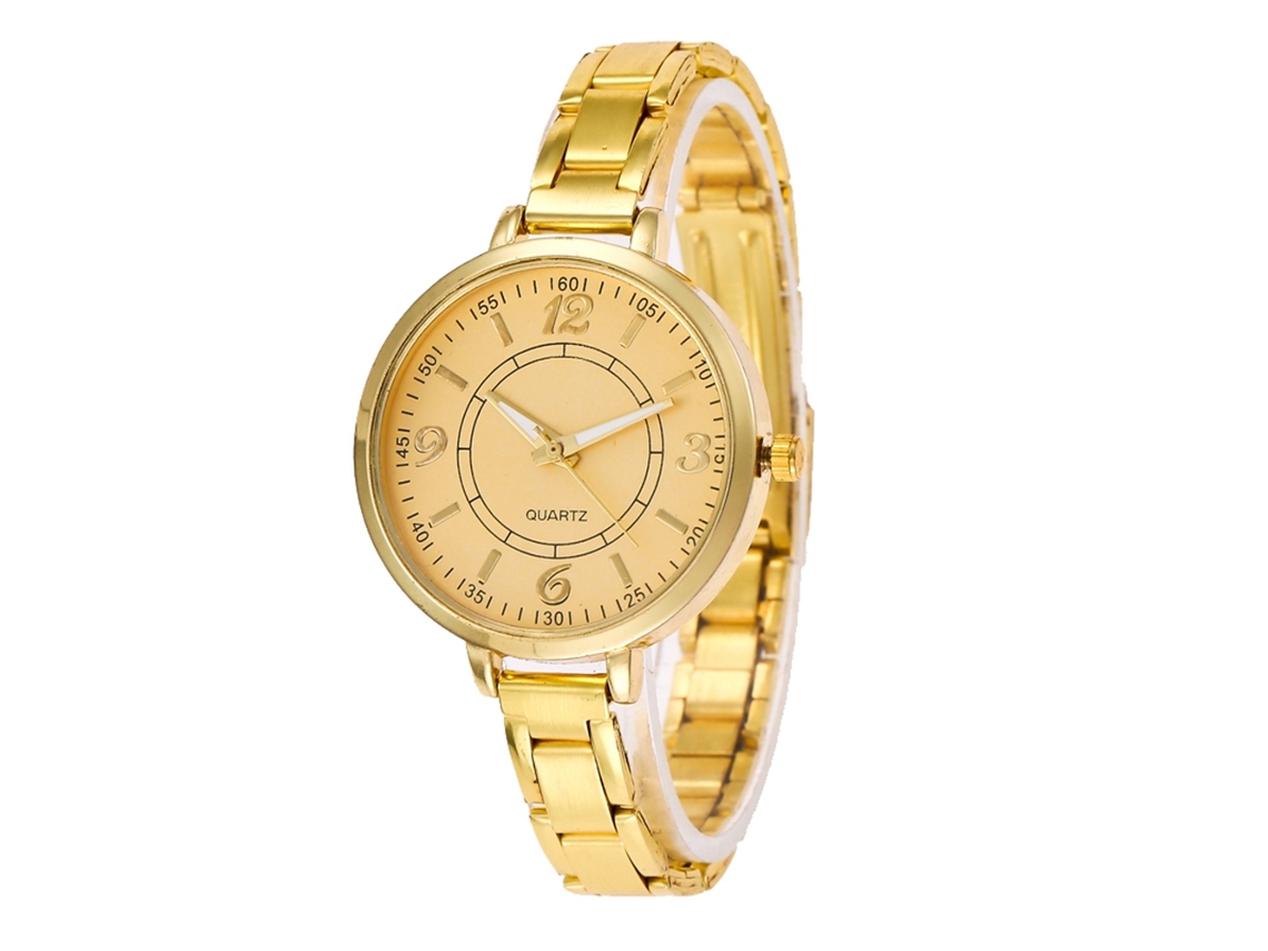 Reloj De Cuarzo Elegante Unisex Casual Moda Regalo Pulsera (oro)