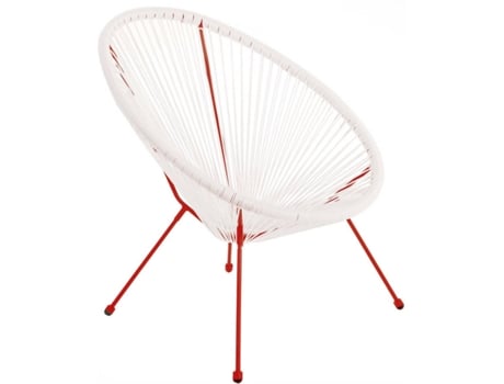 Sillón de Jardín Acapulco (Blanco y Rojo - Rattan - 73x80x85cm)