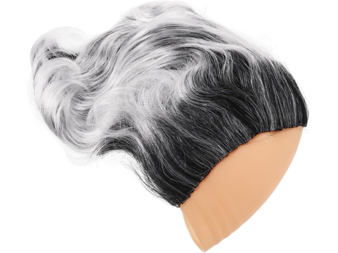 Peluca Calva Humorística Para Hombre, Gorro Calvo Sintético, Gris Y Blanco, Cosplay