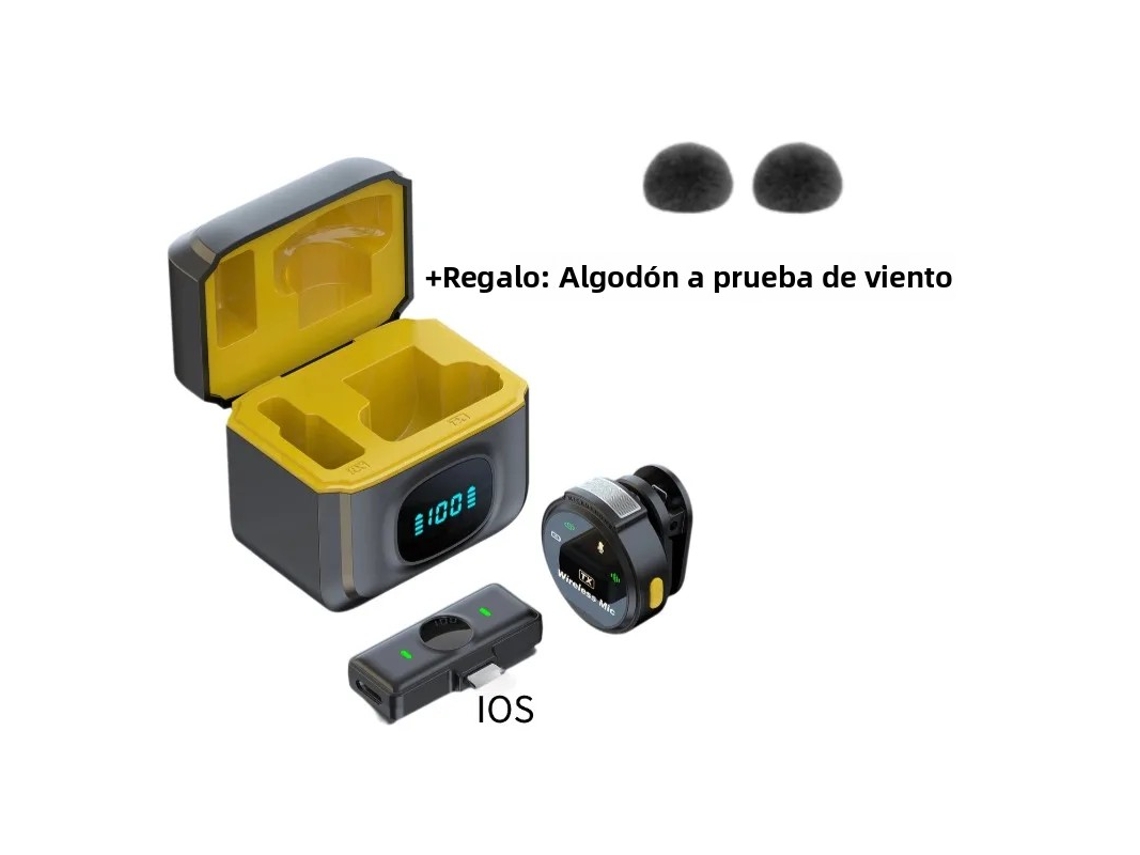 (ios 1 A 1) Micrófono De Solapa Inalámbrico, Portátil, Con Cancelación De Ruido, Mini Grabación De Audio Y Video.