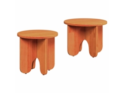 Maison Exclusive - Mesa De Café 2 Pcs Marrón Cera Madera Maciza De Pino