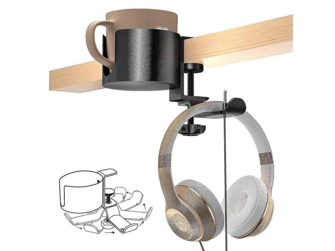Soporte Para Vasos Con Base Antiderrame Para Auriculares, Ideal Para Usar En El Escritorio - Accesorios Para Escritorios De Videojuegos
