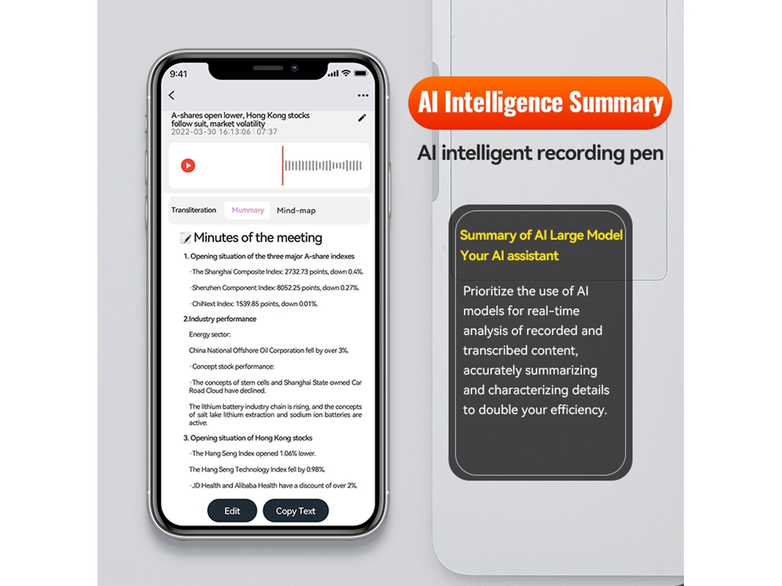 Grabadora De Voz Digital Con Transcripción Por Ia, Hd Inteligente, Reducción De Ruido, Grabación De Llamadas, 32 Gb