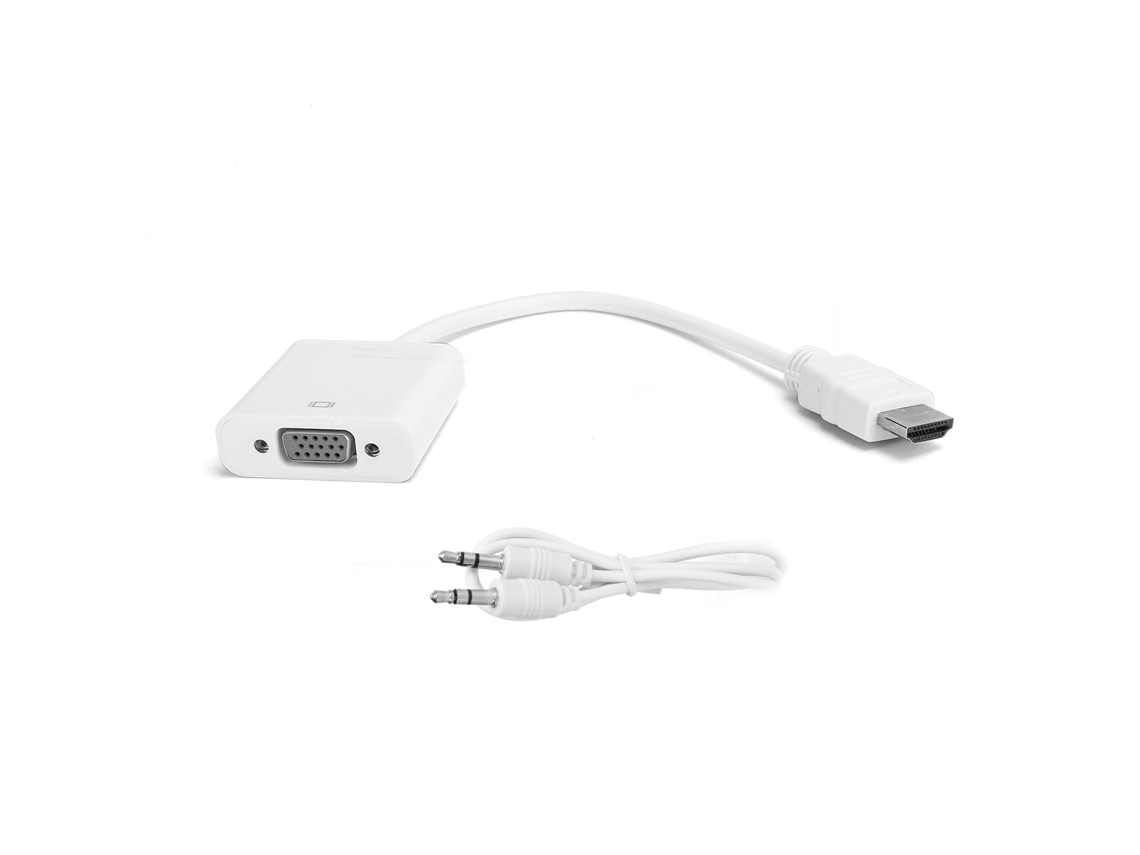 Cabo Conversor Interface Multimídia Hd Para Vga Com Áudio 3.5mm Para Chromebook Raspberry Pi Xbox Branco