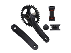 Juego De Rodamientos Para Bicicleta De Montaña En Aleación De Aluminio Con Engranaje Hueco Integrado, Color Negro, 34 Dientes.