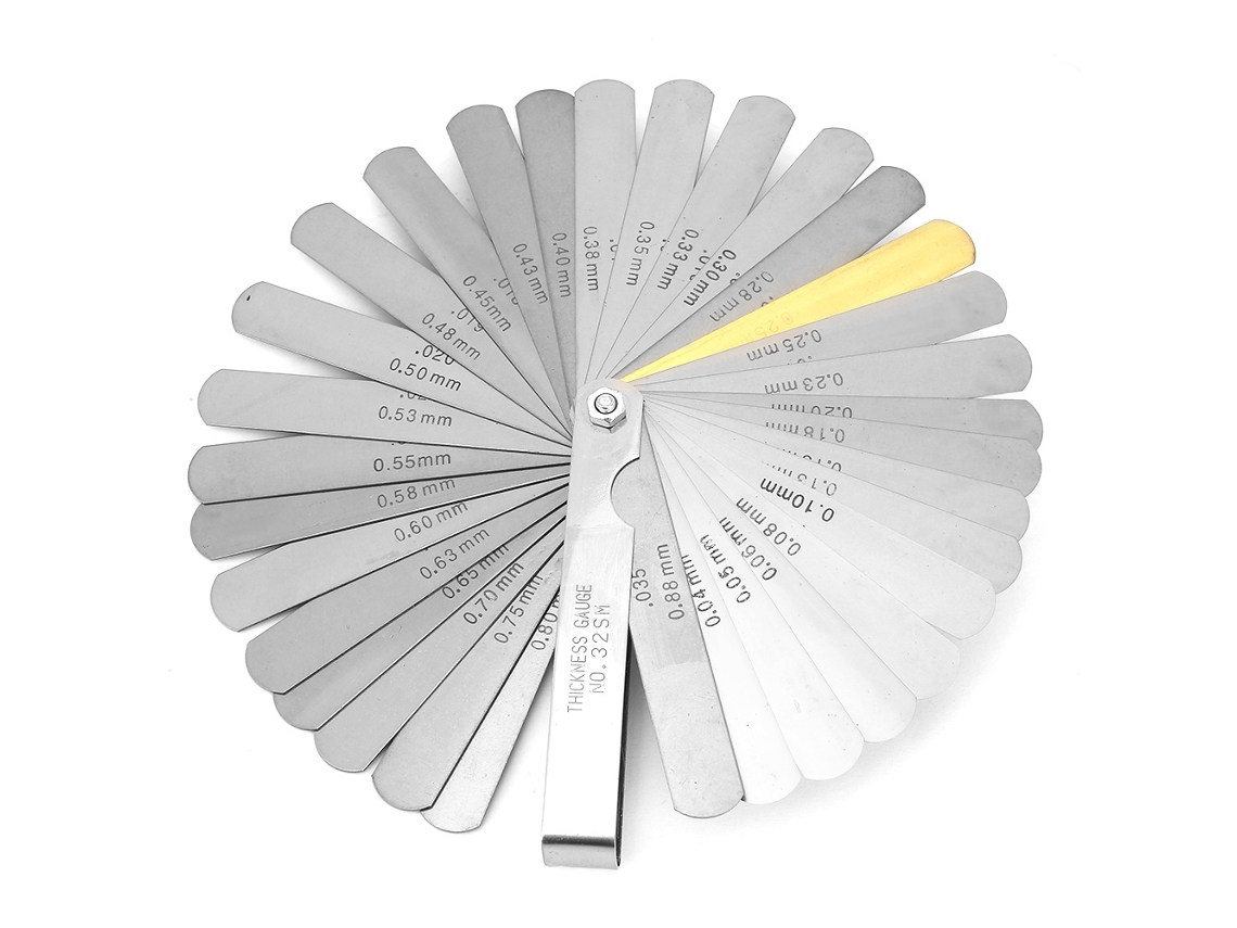 Herramienta De Medición De Holguras Con 32 Cuchillas, Acero Inoxidable, 0,04-0,88 Mm