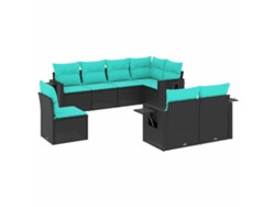 Maison Exclusive - Conjunto De Sofá De Jardín De 8 Piezas Con Cojines, De Poliratán Negro