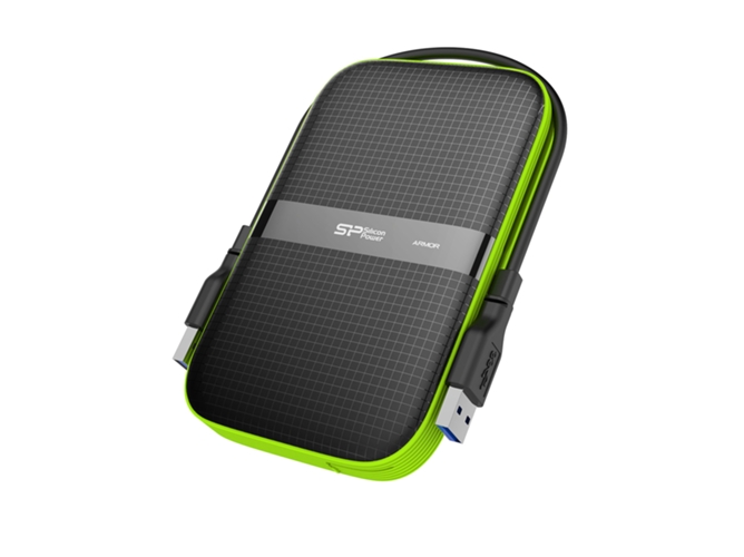 Disco HDD externo SILICON POWER Armor A60 (Verde - 1 TB - USB 3.1)