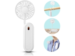 Ventilador De Cuello Usb Portátil, Rotación De 360°, Batería Recargable De 1200 Mah, 3 Velocidades, Plegable, Blanco.