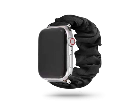 Correa Apple Watch Series 7 45Mm Pulsera Scrunchie Negro